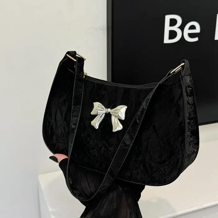 Sac à aisselles à nœud papillon coréen, sac à main de luxe en cuir PU Y2K pour filles, sac à bandoul