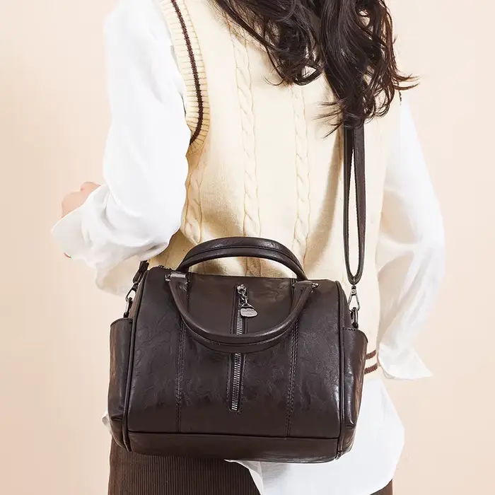 Grand sac fourre-tout en cuir pour femmes