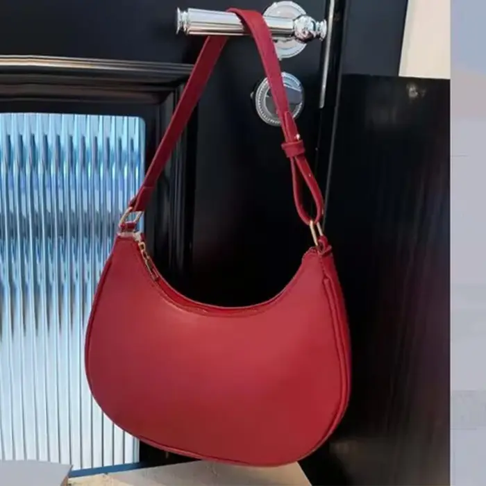 Sac à Main de Luxe en Cuir PU pour Femme, Pochette de Styliste, Solide, Sous les Bras, Décontracté, 