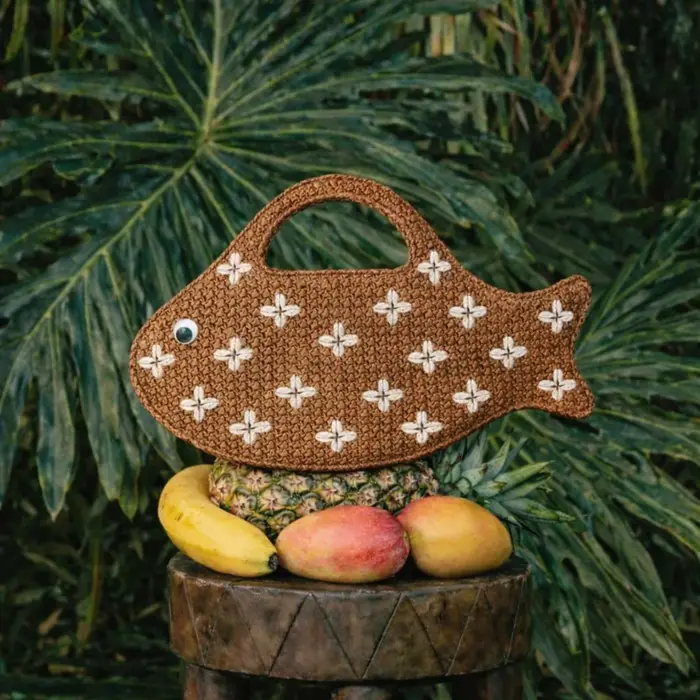 Sac en paille de raphia tressé