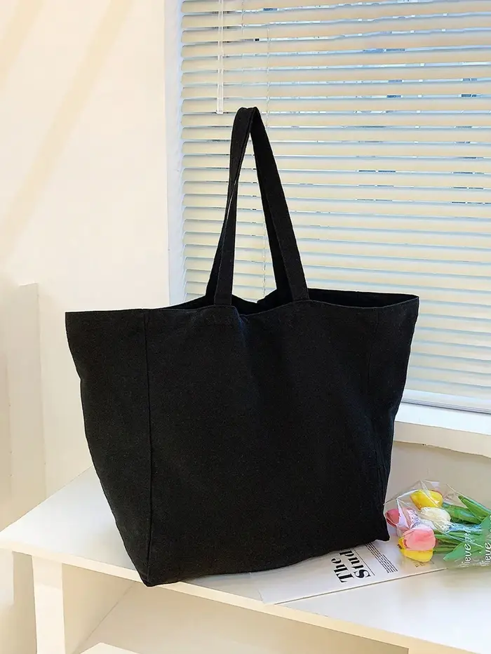 Sac fourre-tout en toile de couleur unie