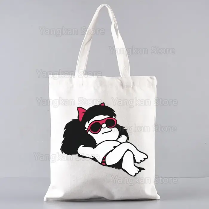 Mafalda sac à provisions épicerie Shopper sac en Jute Shopping sac fourre-tout Shoping réutilisable Bolsa Compra Sacolas