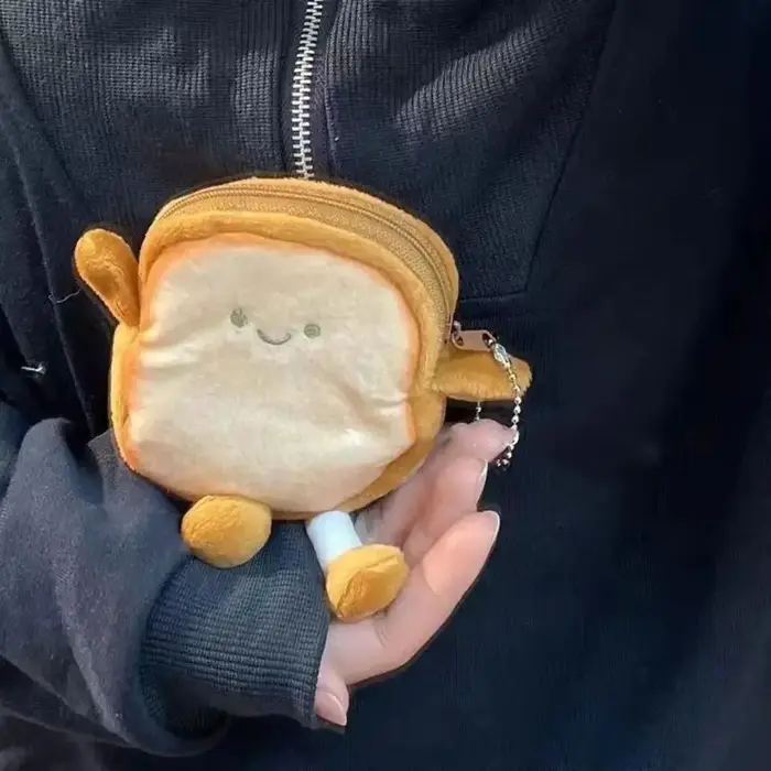 Mini pochette de rangement légère pour pièces de monnaie, porte-monnaie en forme de pain grillé, éco
