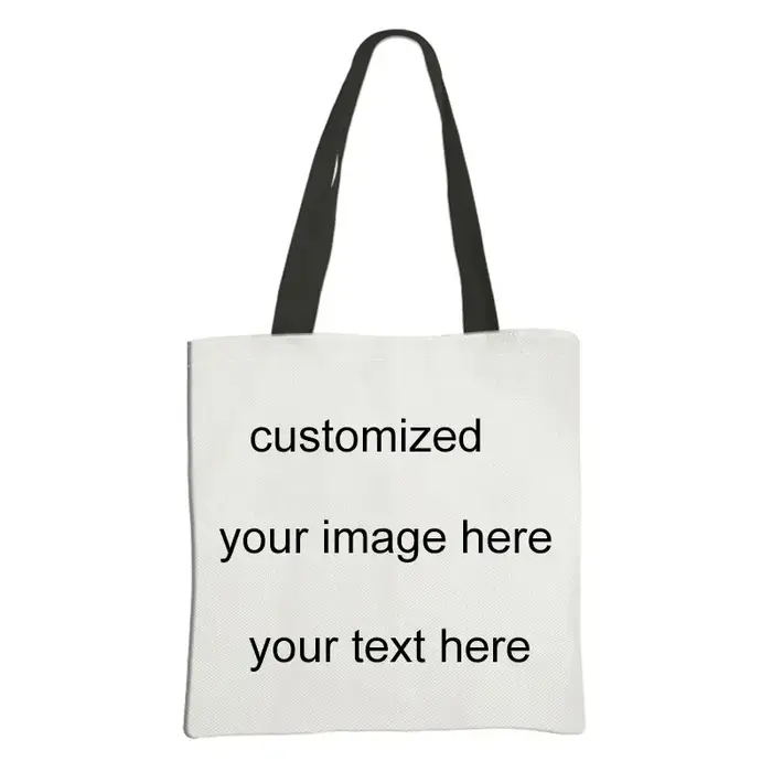 Personnaliser Photo texte Logo nom impression sac fourre-tout femmes mode sac à main grande capacité sacs à bandoulière pour voyage dames sac à provisions
