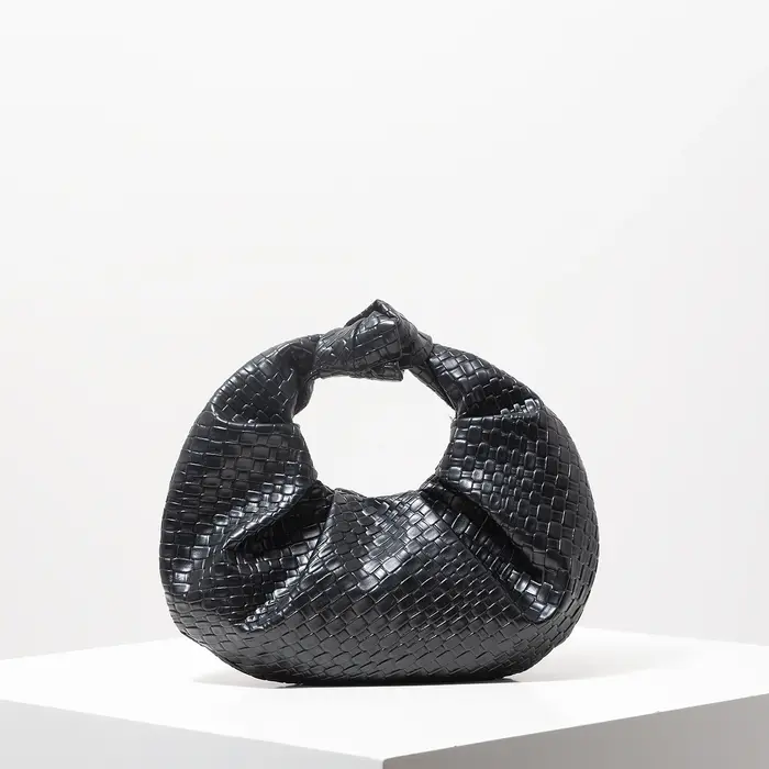 Sac à main vintage en similicuir à motif tressé