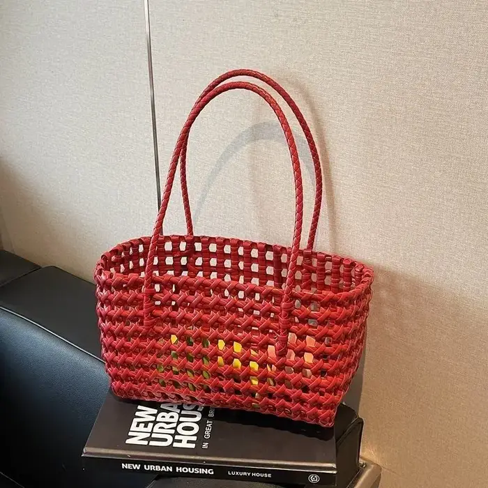 Sac à main en paille tressé à la main pour femme, sac de plage d'été, sac de voyage, sac à bandouliè