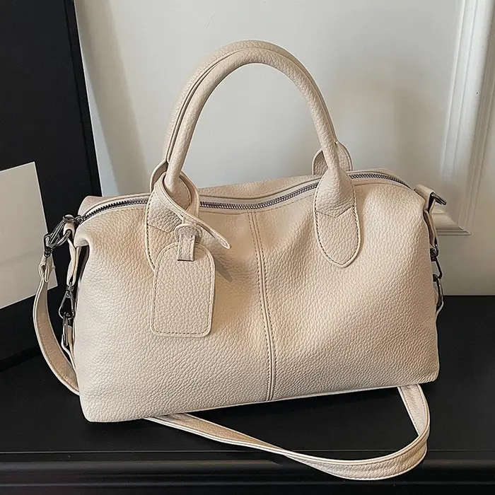 Sac fourre-tout vintage pour femmes, couleur unie simple, grande capacité, sac à main, sac bandouliè