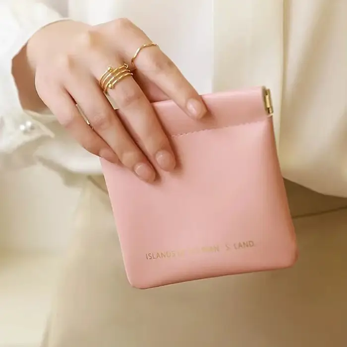 Mini sac de rangement de maquillage Simple en cuir PU pour femmes