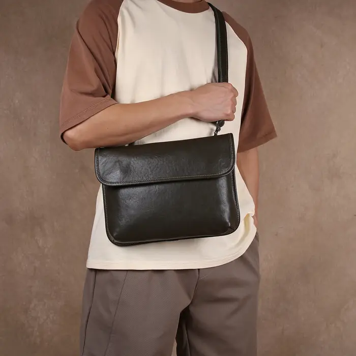 Sac à bandoulière simple en cuir de vache haut de gamme