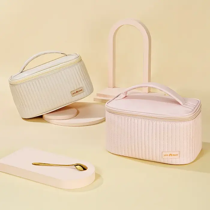 Sac de maquillage de gâteau en cuir PU