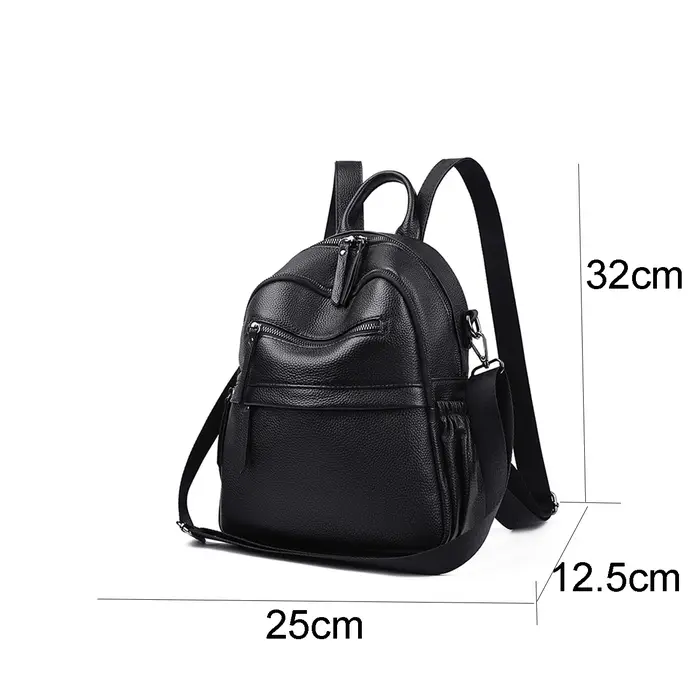 Sac à dos tendance pour femme, nouveau style, sac à main décontracté en cuir véritable, mini sac à d