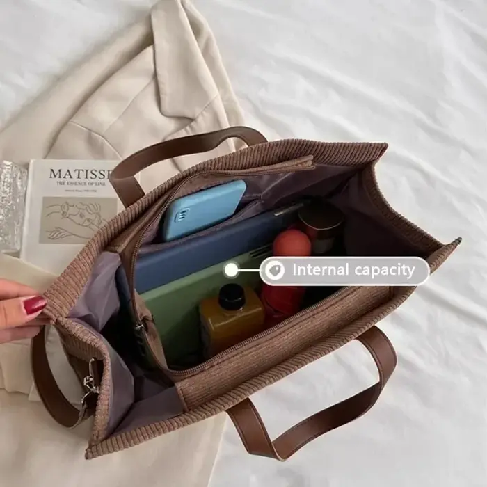 Sacs à Main Vintage en Velours Côtelé pour Femme