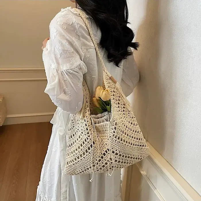Sac fourre-tout tricoté décontracté pour femme