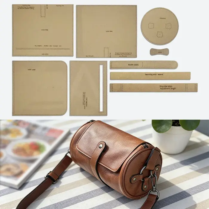 YOMDID Kit de 9 pièces pour la fabrication de sacs cylindriques en cuir faits main