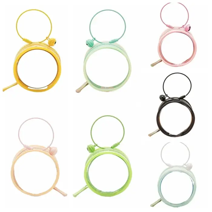 Pochette de rangement ronde pour affichage de badges, étui de Protection pour porte-clés, sac d'exposition double face, sac d'extérieur Transparent en PVC
