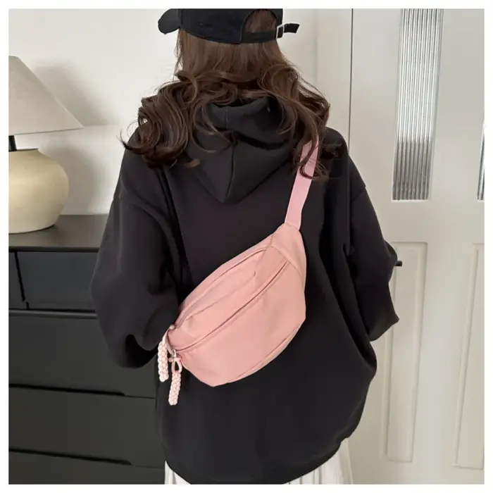 Sac de taille en toile demi-lune pour femme
