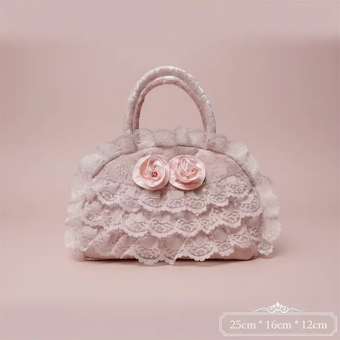 Sac à main de style rétro pour femmes avec garniture à volants en dentelle pour les voyages quotidiens