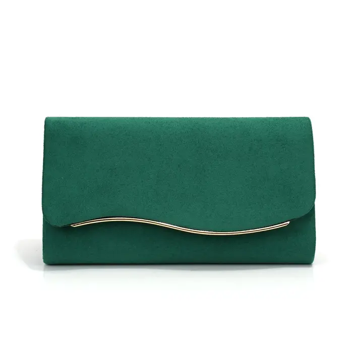 Nouvelle pochette de soirée en velours imitation daim avec chaîne décorative en métal