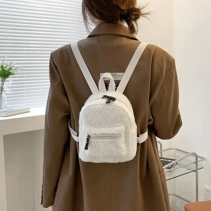 Nouvelle mode femmes Mini sac à dos couleur unie velours côtelé petits sacs à dos Simple décontracté étudiant Bookbags