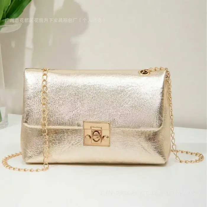 Sac à bandoulière élégant avec chaîne dorée pour femmes, sac à bandoulière élégant et polyvalent pou
