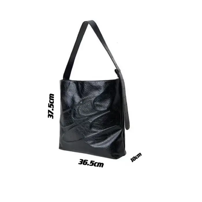 Sac fourre-tout d'avertissement à l'huile minimaliste noir