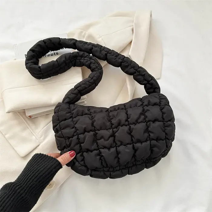 Sacs à bandoulière plissés matelassés pour femmes sac rembourré