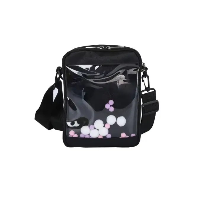 Kawaii Mini sacs à bandoulière pour femmes mignon PVC Transparent petit clair rose Ita sac noir blan