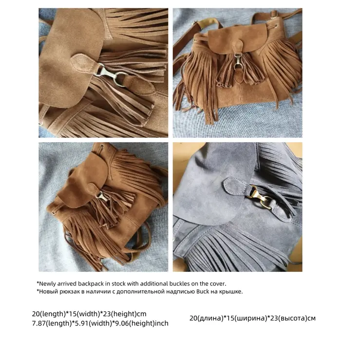 Petit sac à dos en cuir suédé véritable pour femme