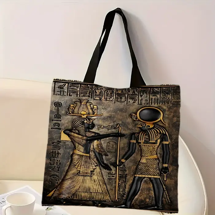 Sacs de courses égyptiens anciens Anubis Pharaon, sac à main Vintage décontracté à thème religieux, 