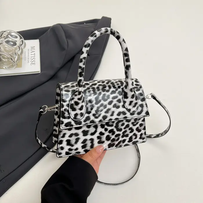 Petit sac fourre-tout pour femmes, sac à main Vintage imprimé léopard, marque de luxe, sac à bandoul