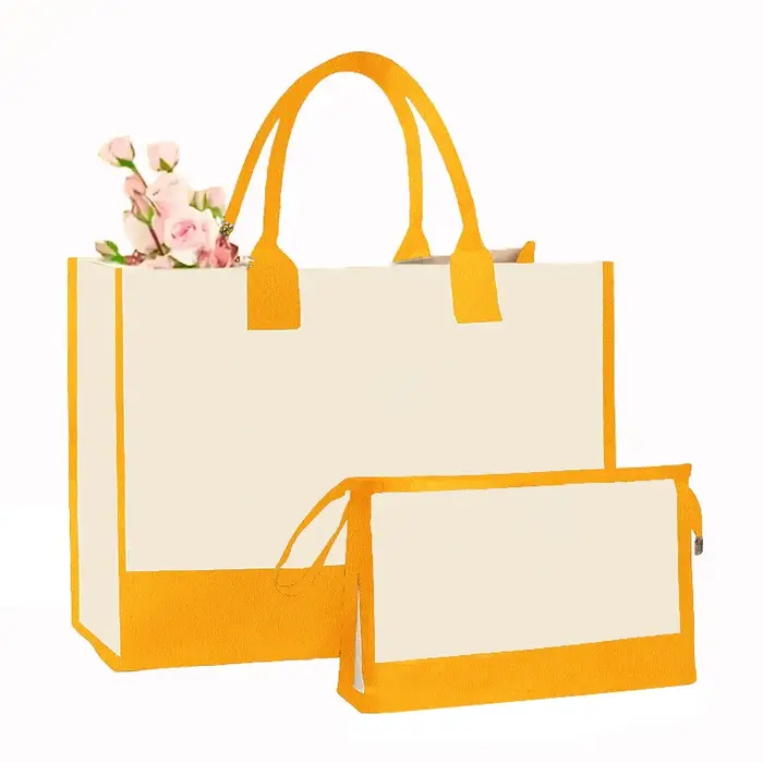 Grand sac fourre-tout en toile, sac de shopping à bandoulière, sac de voyage décontracté vierge pour