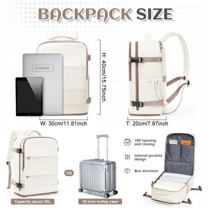 Sac à dos de voyage pour femmes et hommes