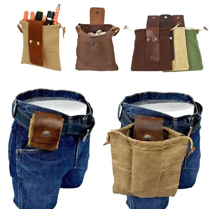 Sac de ramassage de fruits portable en cuir