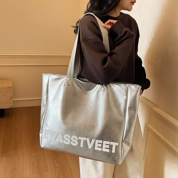 Sac fourre-tout grande capacité à motif lettres