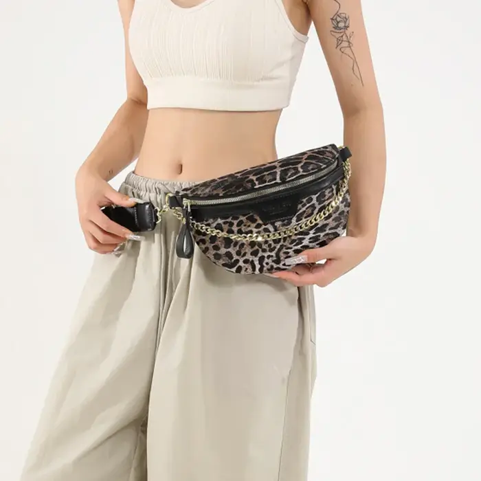 Sac banane imprimé léopard pour femme