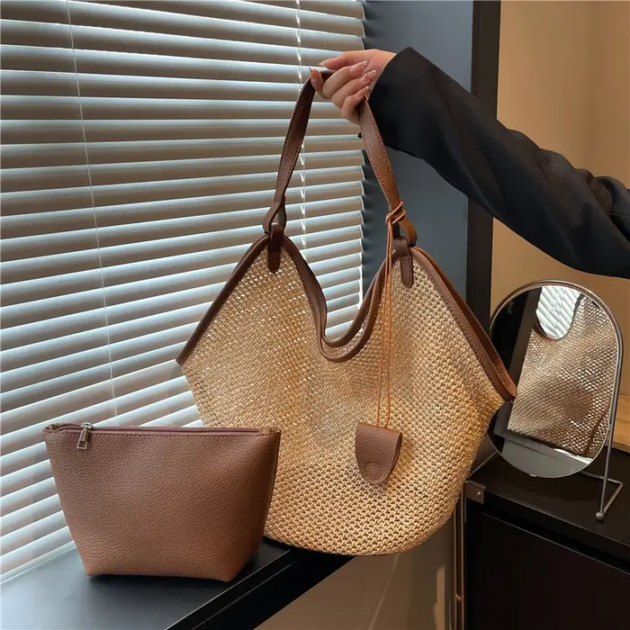 Sac à main en paille tissé à la main pour femme