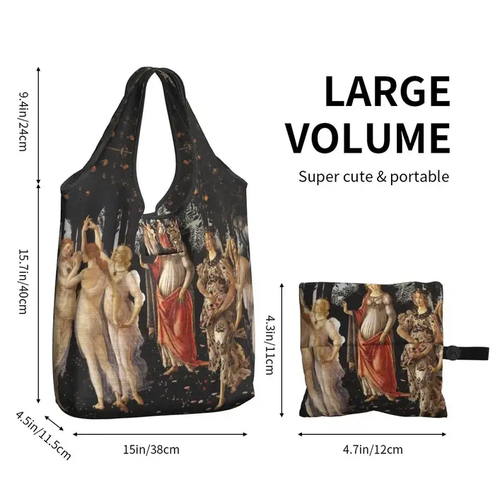 Sacs fourre-tout portables, sac à main de peinture célèbre, impression mignonne, Sandro Botticelli Primavera, shopper initié