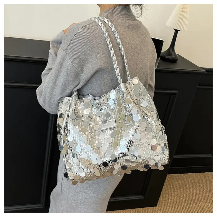 Nouveau sac à bandoulière pour femme avec paillettes brillantes