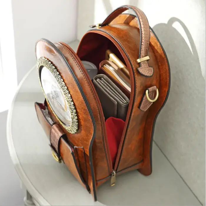 2026 nouveau paquet de réveil créatif sac à dos Simulation montre rétro mode femmes sac à dos sac li