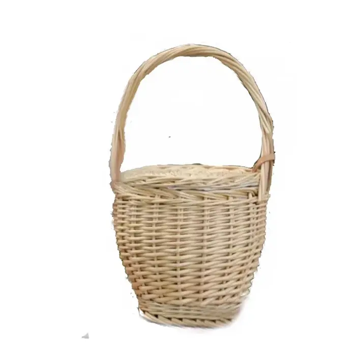 Sac panier en osier pour femmes, sac seau de plage en paille naturelle, fourre-tout en rotin tissé à