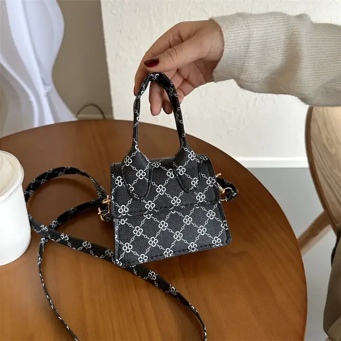 Sac à main carré rétro imprimé tendance pour femme