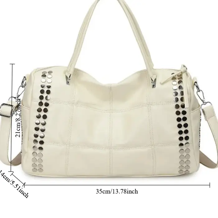 Nouveau Sac Fourre-tout Femme 2026 Style Rétro avec Rivets Métalliques
