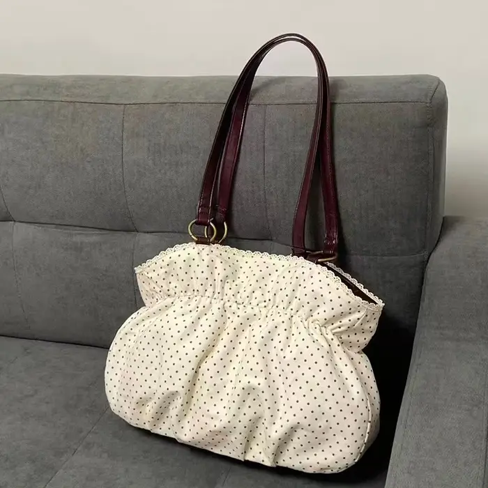 Sac fourre-tout à motif de pois pour femmes