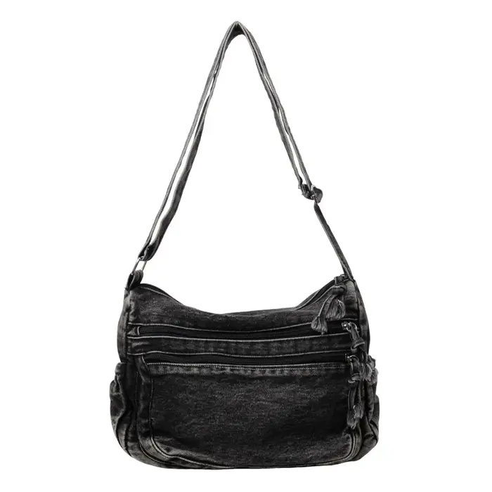 Sac à bandoulière Vintage en Denim pour femmes, sacoche de grande capacité, sacoche multi-poches, sa