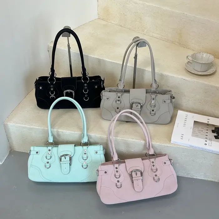 Sac à main Hobo, sac à bandoulière pour femme style motard