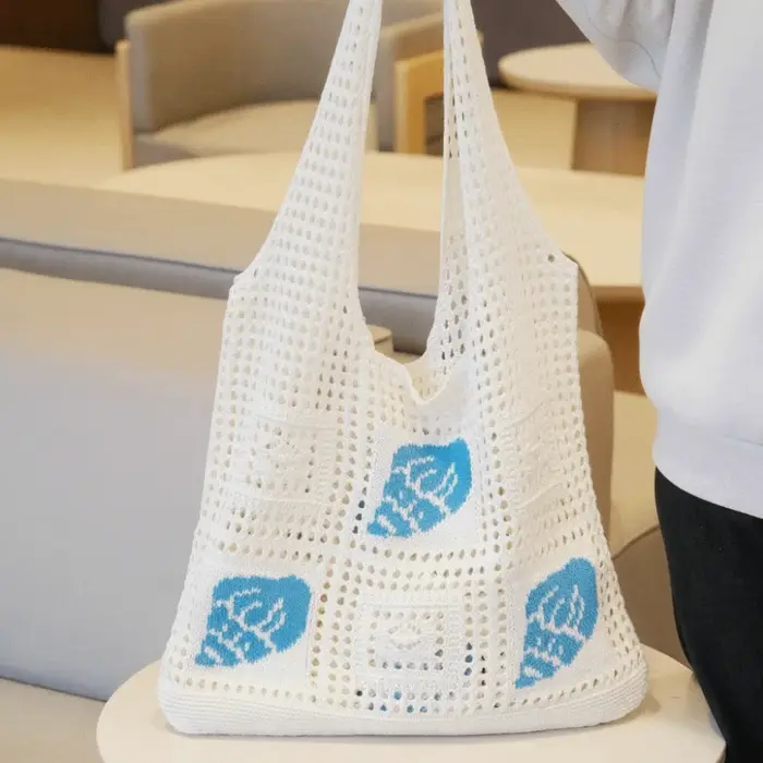 Sac fourre-tout tendance en crochet coquillage