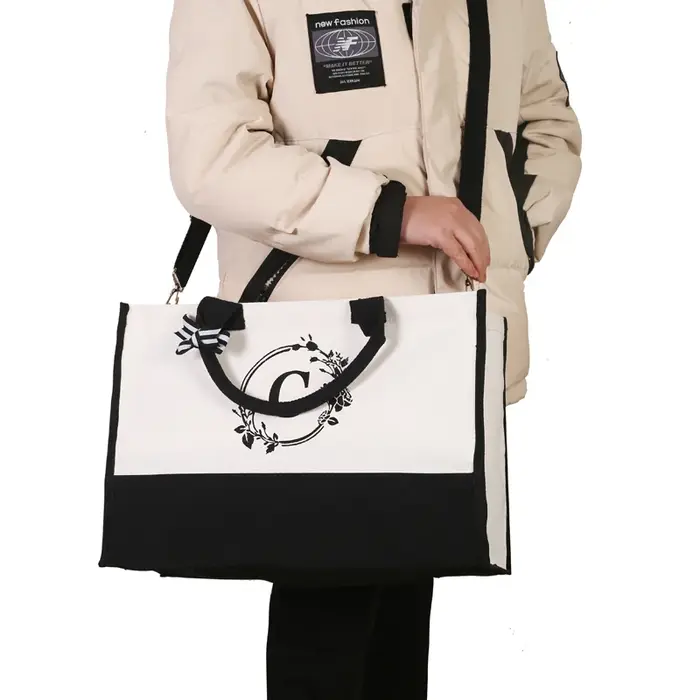 Sac fourre-tout personnalisé pour femmes – Sac à main avec logo personnalisé/texte avec bretelles