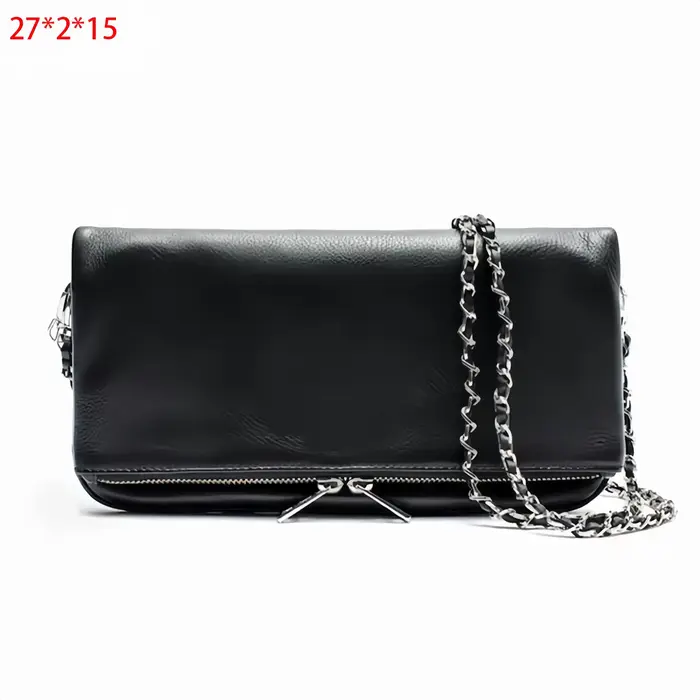 Sac à main à bandoulière à ailes pour femmes, sac enveloppe noir classique avec sangle de chaîne en