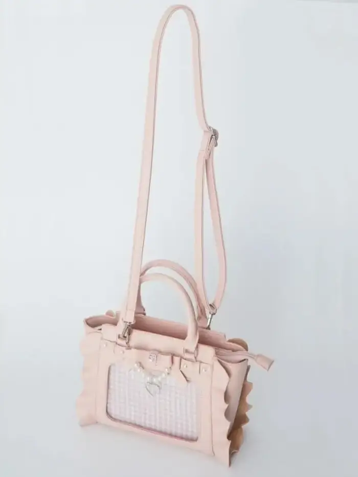 Harajuku carré rose Ita sac femmes nouveau japonais perle poignée sac de messager portefeuille femme doux mignon sacs à bandoulière esthétique