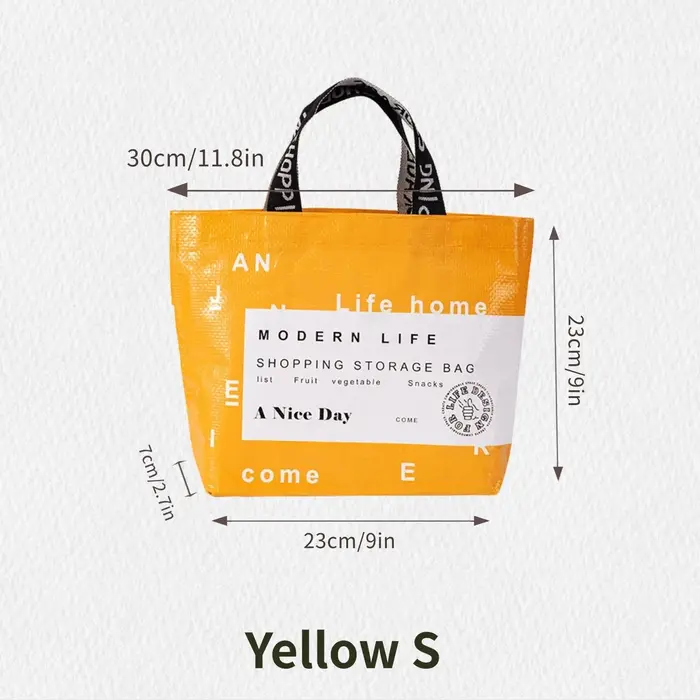 Sac de courses en PP tissé, grande capacité, imperméable, à bandoulière, portable, pour supermarchés